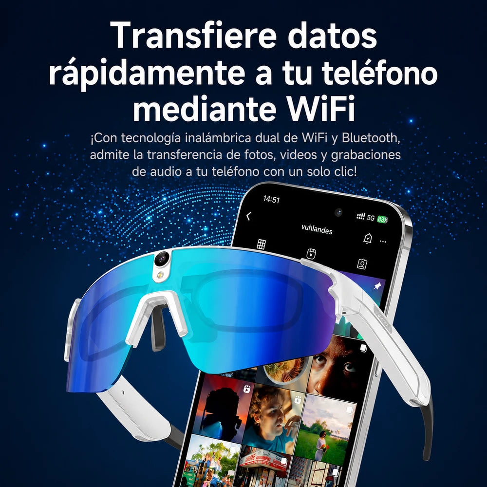 Gafas Inteligentes para ciclismo con Cámara y Bluetooth  SMART GLASSES IA